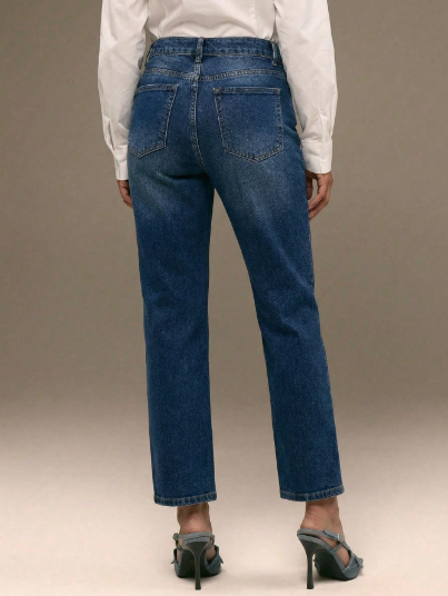 Jean Droit Taille Haute