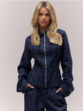 Veste en Coton Ceintrée – Manches Extra Longues