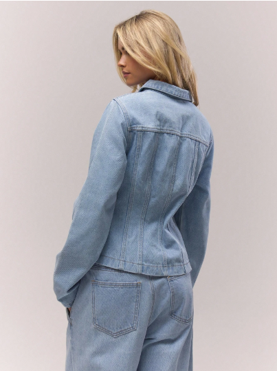 Veste en Coton Ceintrée – Manches Extra Longues