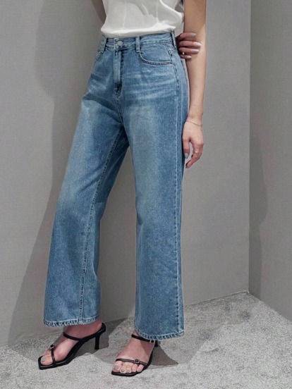 Jean Bleu Délavé Taille Haute