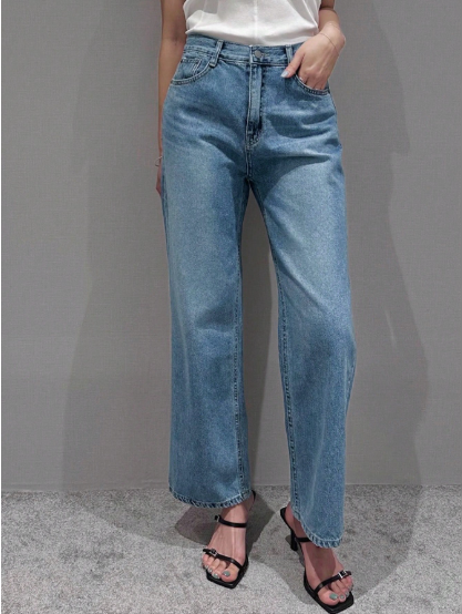 Jean Bleu Délavé Taille Haute