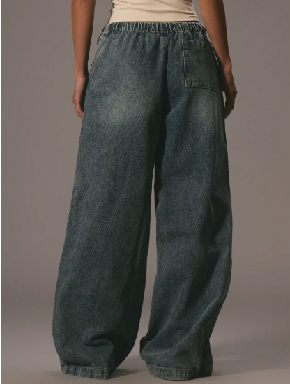 Pantalon Denim Coton — Cordon de Serrage