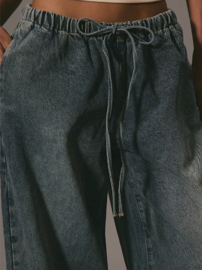 Pantalon Denim Coton — Cordon de Serrage