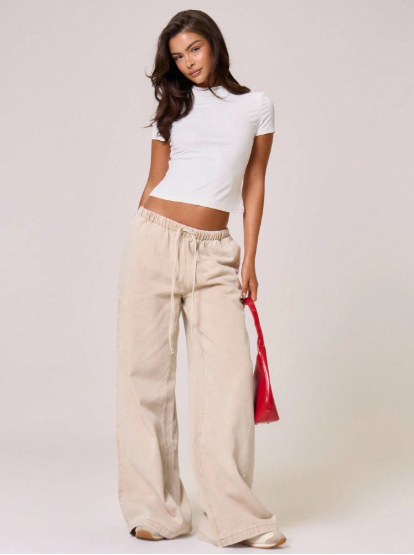Pantalon Denim Coton — Cordon de Serrage