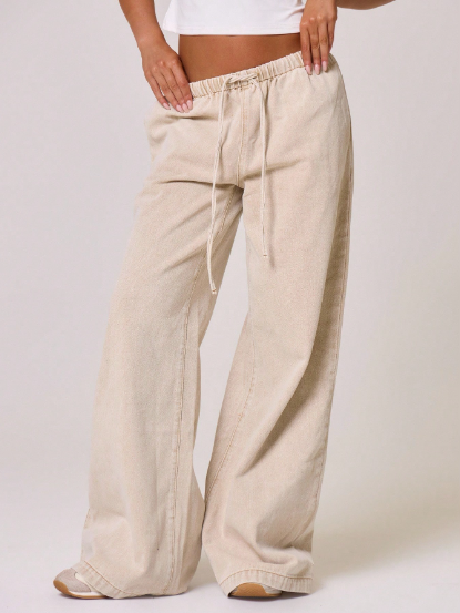 Pantalon Denim Coton — Cordon de Serrage