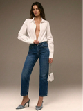 Jean Droit Taille Haute