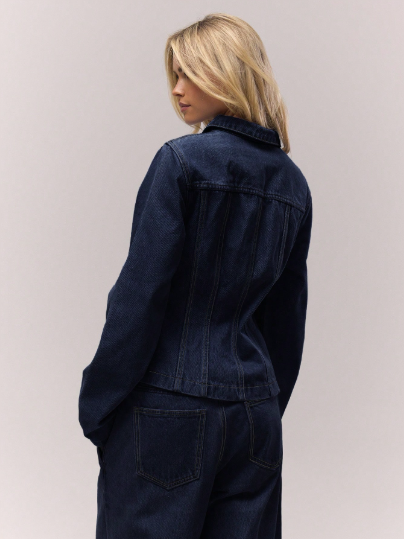 Veste en Coton Ceintrée – Manches Extra Longues