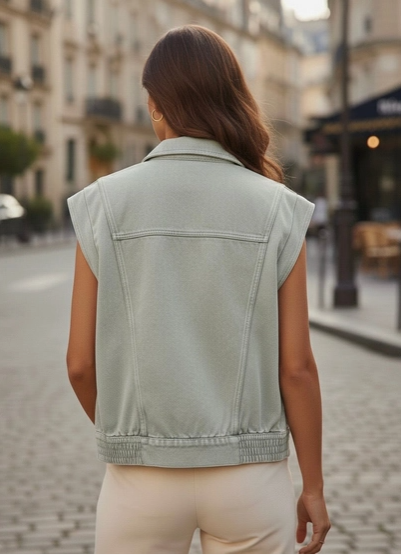 Veste Sans Manches – Poches Latérales & Boutonnage