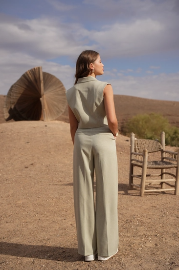 Ensemble Tailleur Rayé- Blazer sans manches