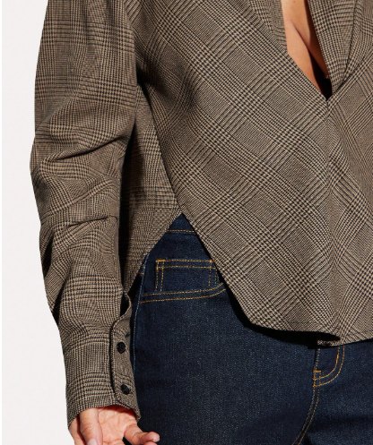 Chemise Col Plongeant — Polyester & Coton