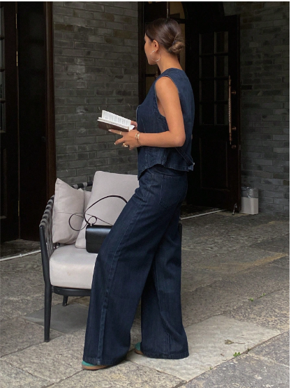 Ensemble — Gilet Sans Manches & Pantalon Large