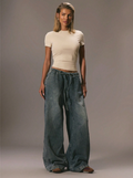 Pantalon Denim Coton — Cordon de Serrage