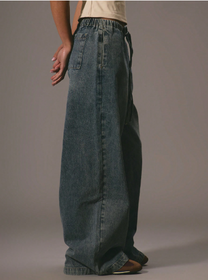 Pantalon Denim Coton — Cordon de Serrage