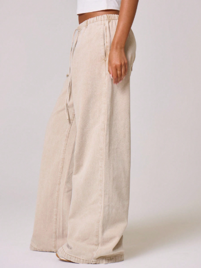 Pantalon Denim Coton — Cordon de Serrage
