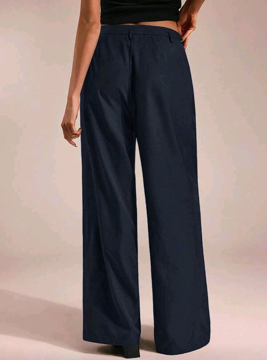Pantalon Ample à Pinces – Bleu Marine