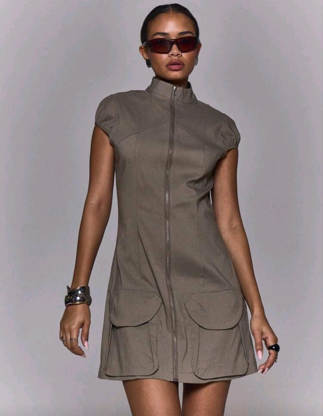 Mini robe zippée