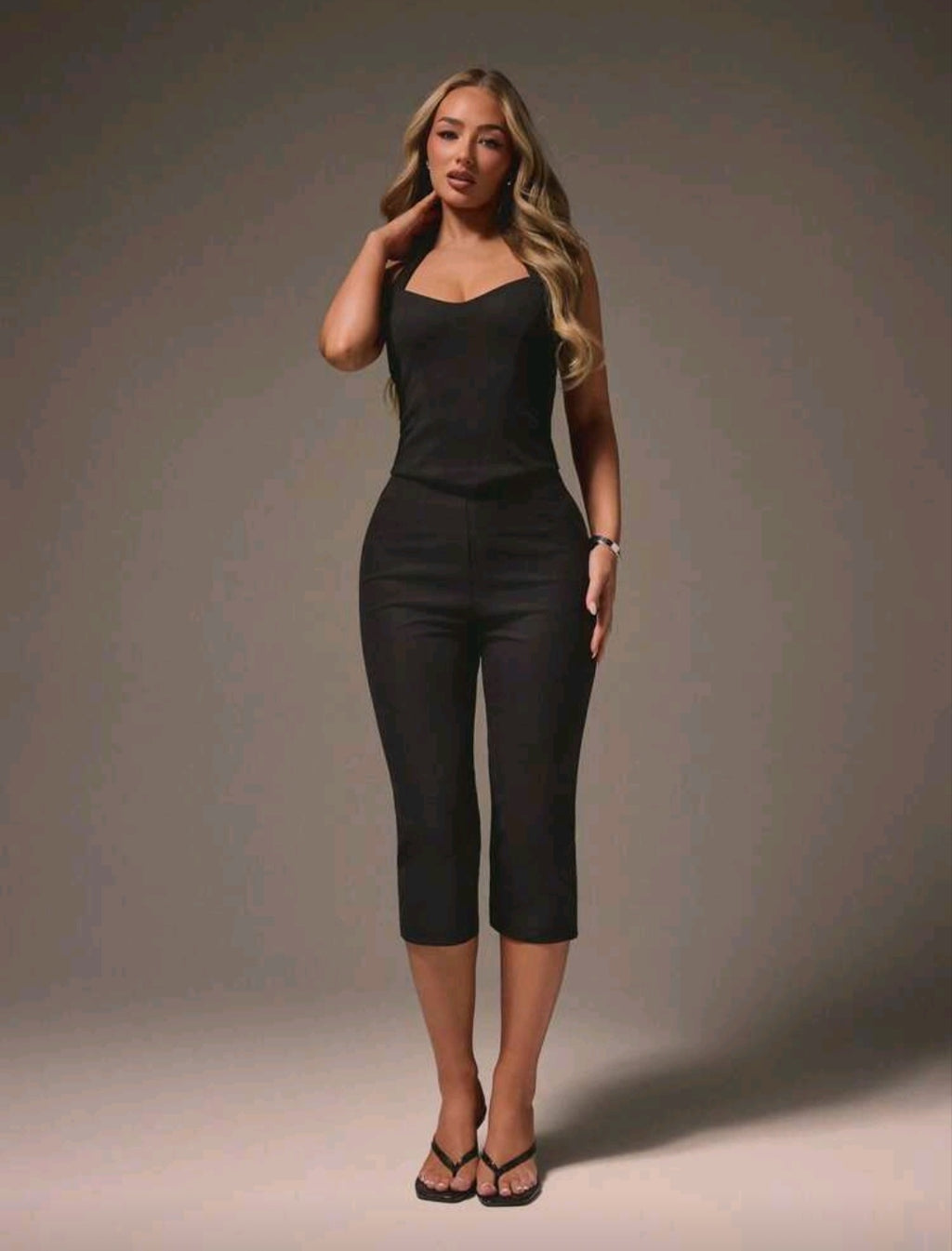 Pantalon court - Taille Haute Noir